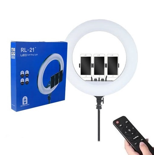 RL21 LED Soft Ring Light With Remote And Stand - Black