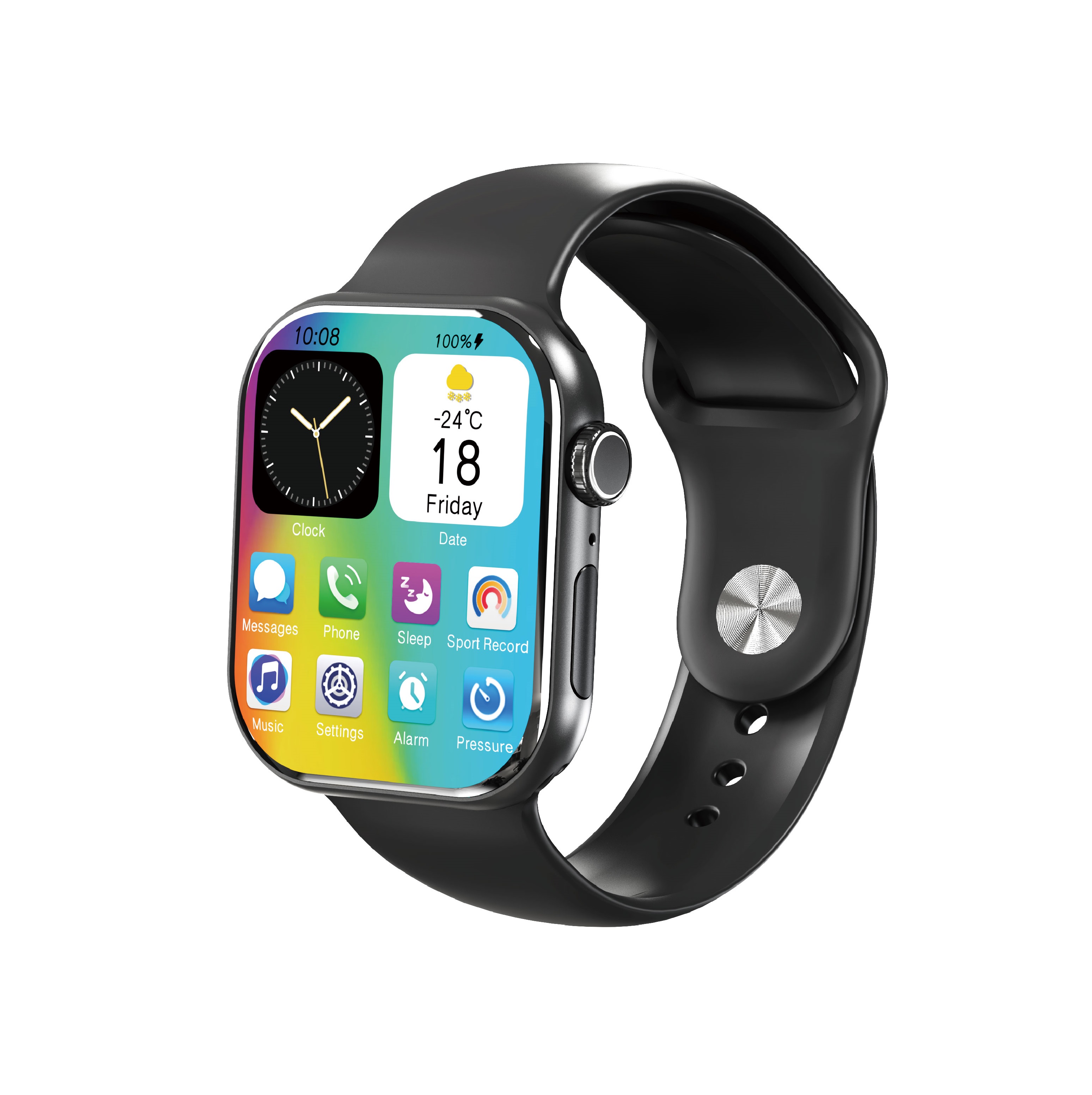 Moxom MX-WH17 2.04 Inch HD Screen Zinc Alloy Housing ChatGPT Smartwatch - Black