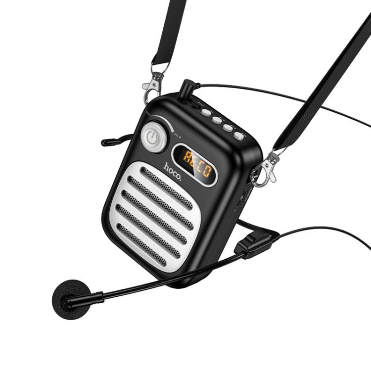 HOCO L23 Portable Bluetooth Speaker With Wired Microphone Teachers Mic - Black