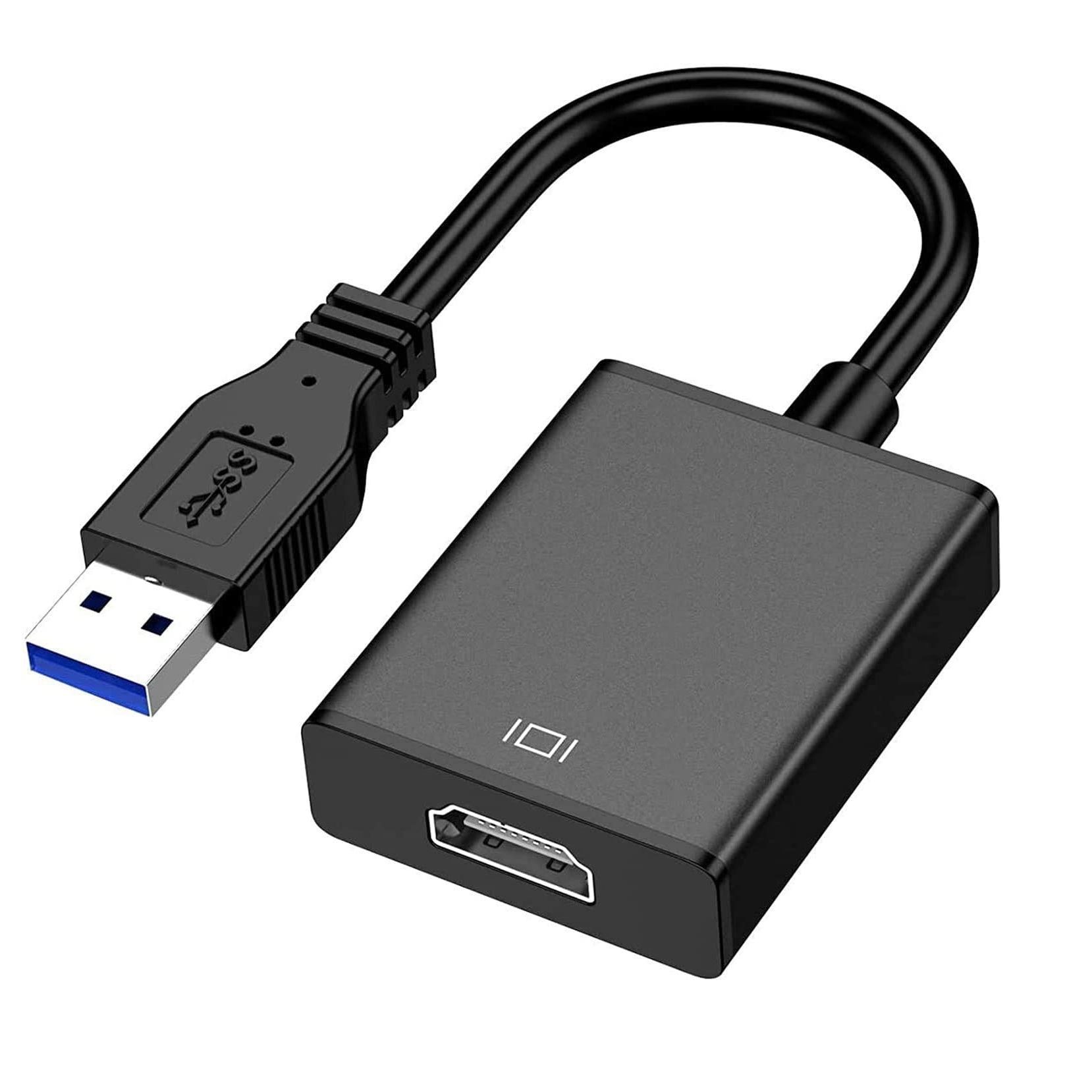 Usb Hdmi Adapter 3.0 2.0 1080P Full Hd Video Audio Multi Monitor Converter - Black