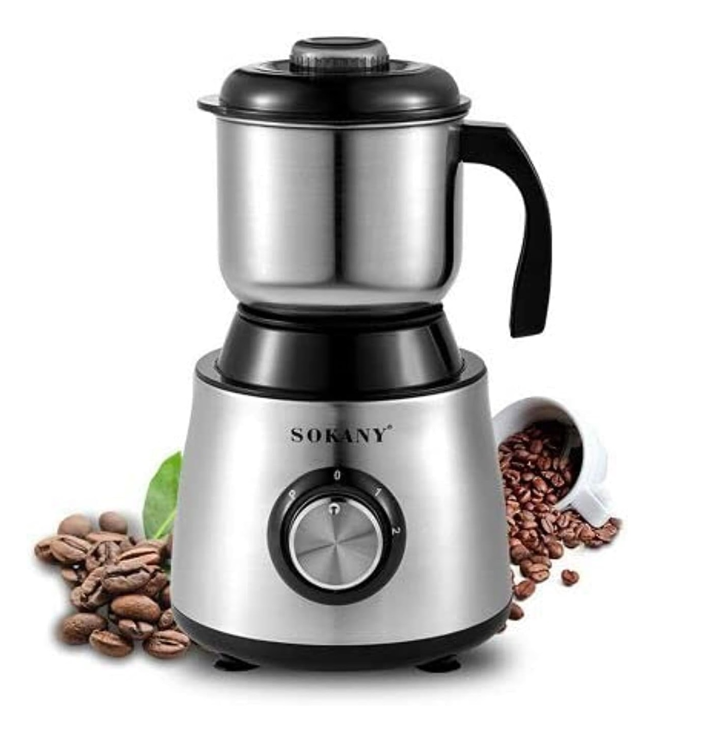 Sokany SK 156 Stainless Steel Grinding Mixer With 2 Speeds & Whiskers 500W - Black