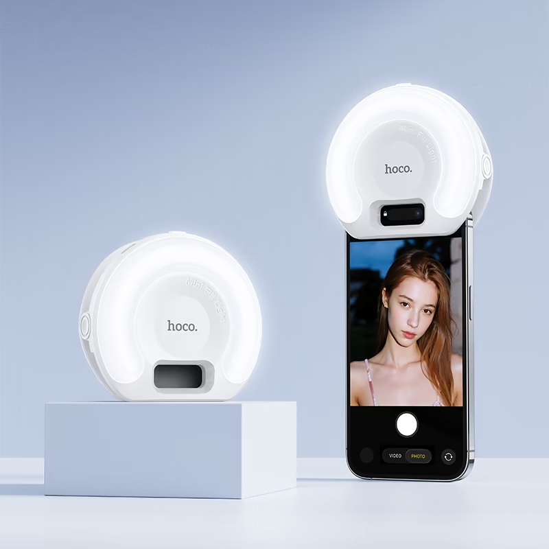 Hoco K160 Olas Ultra-Slim Portable LED Fill Light for Smartphones & Laptops - White