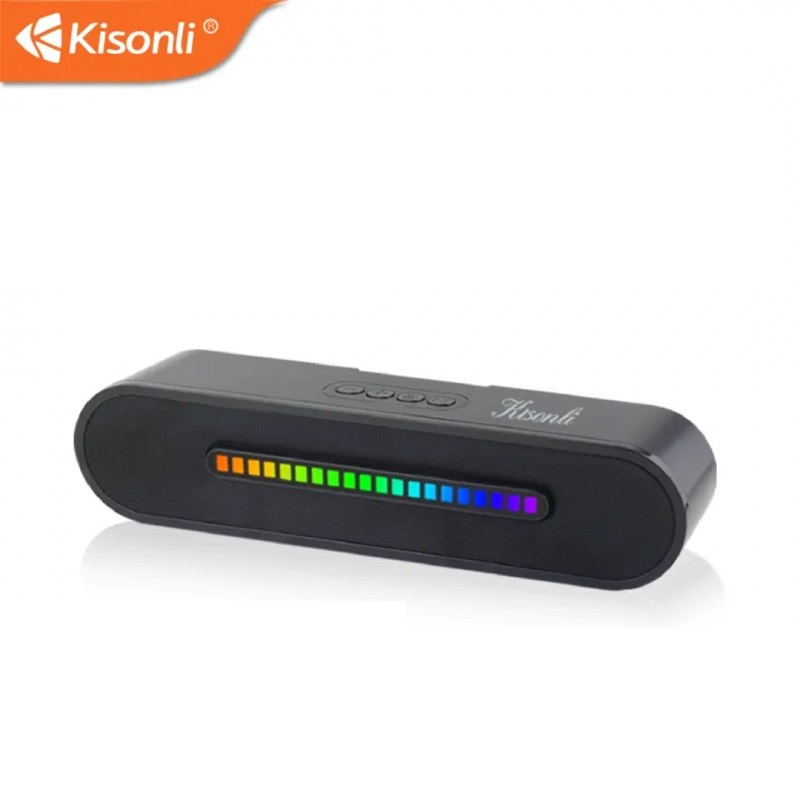 Kisonli LED 916 Wireless Bluetooth Longbar Speaker With RGB Lights - Black