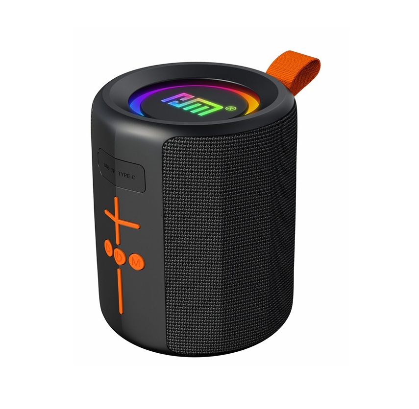 HM-849 Portable IPX4 Waterproof Wireless Speaker With RGB Lighting - Black