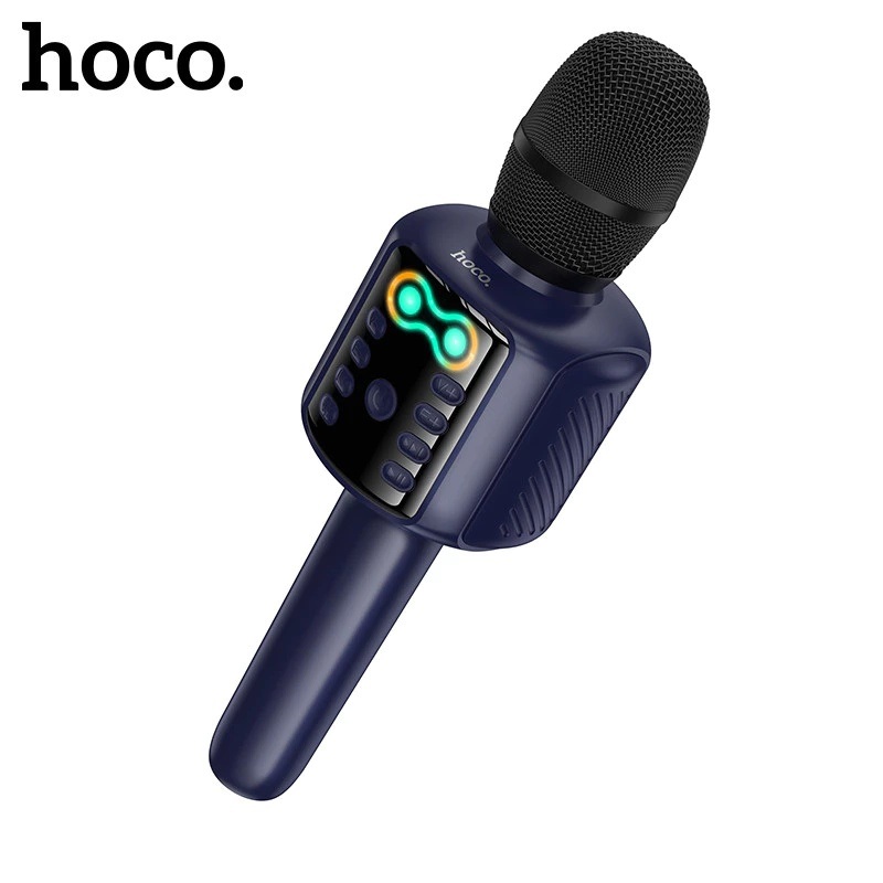 HOCO L24 2-in-1 Karaoke Microphone with Built-in Speaker (5W) And RGB Lighting - Black