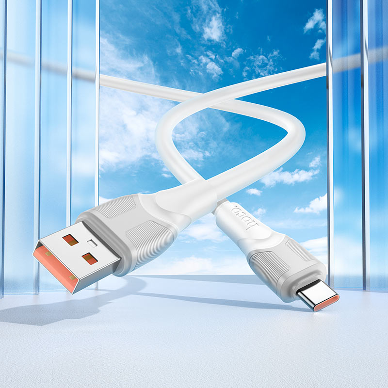 Hoco X106 5A Fast Charge 3 Meter USB To Type-C Data Cable - White