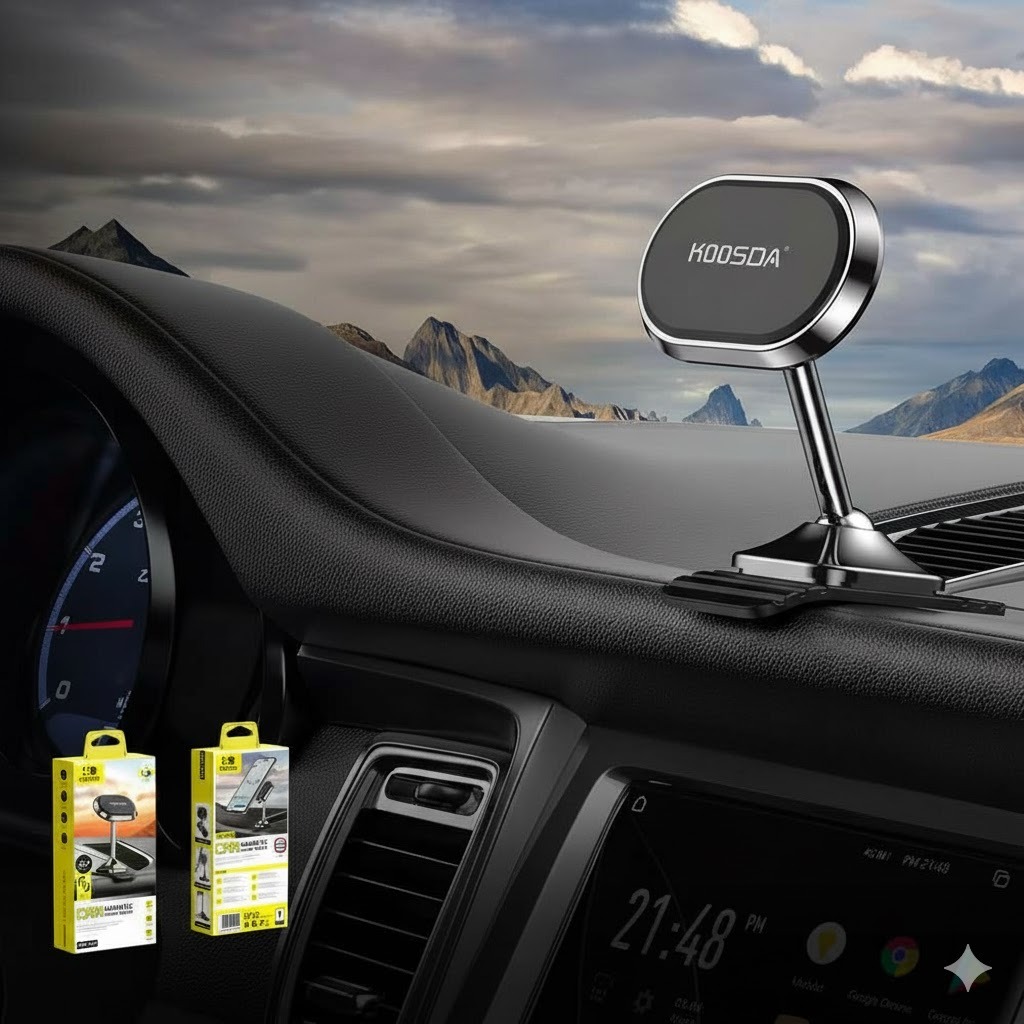 Koosda KSD H53 Magnetic Car Phone Mount Holder With 360° Rotation - Silver
