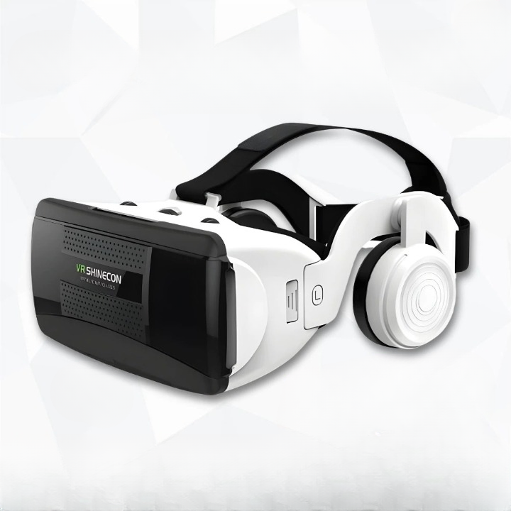 Shinecon G06EB VR Box Virtual Reality 3D Glasses With Earphone Headset - White