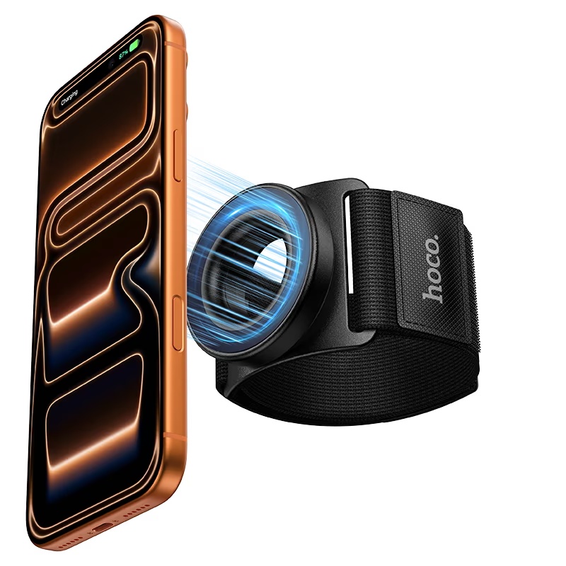 Hoco GT20 Magnetic 360° Rotating Wrist & Armband Phone Holder for Sports & Outdoor Fitness - Black