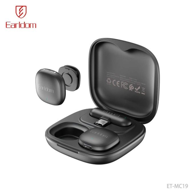 Earldom ET MC19 Magnetic Clip Wireless Lavalier Microphone Type C - Black