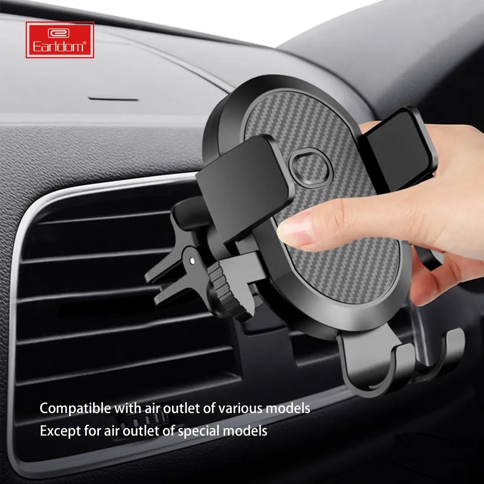 Earldom EH152 Universal Auto Grip Car Air Vent Mobile Phone Holder - Black
