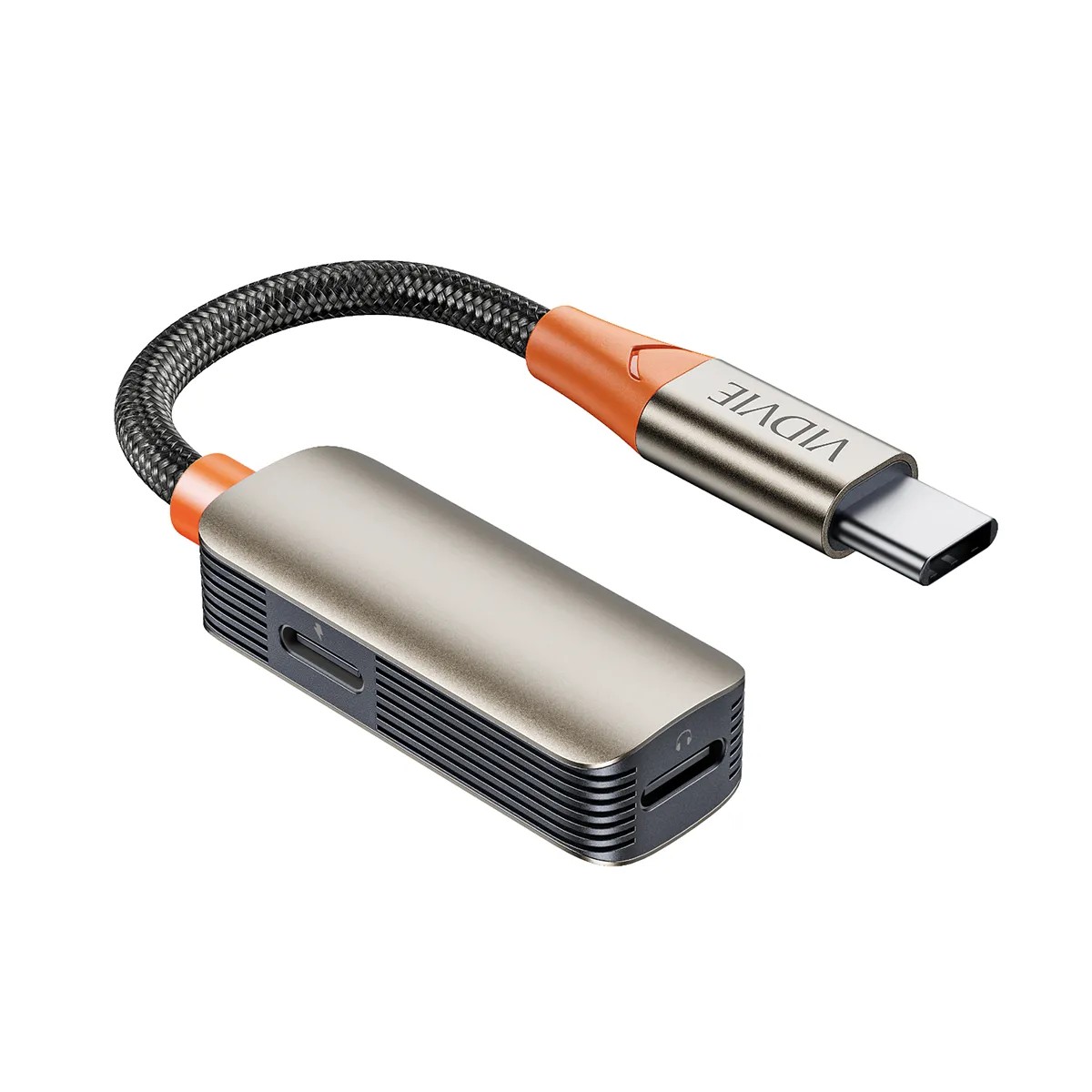 Vidvie AL1121 2 In 1 Type C To Type C + Type C Audio Adapter - Silver