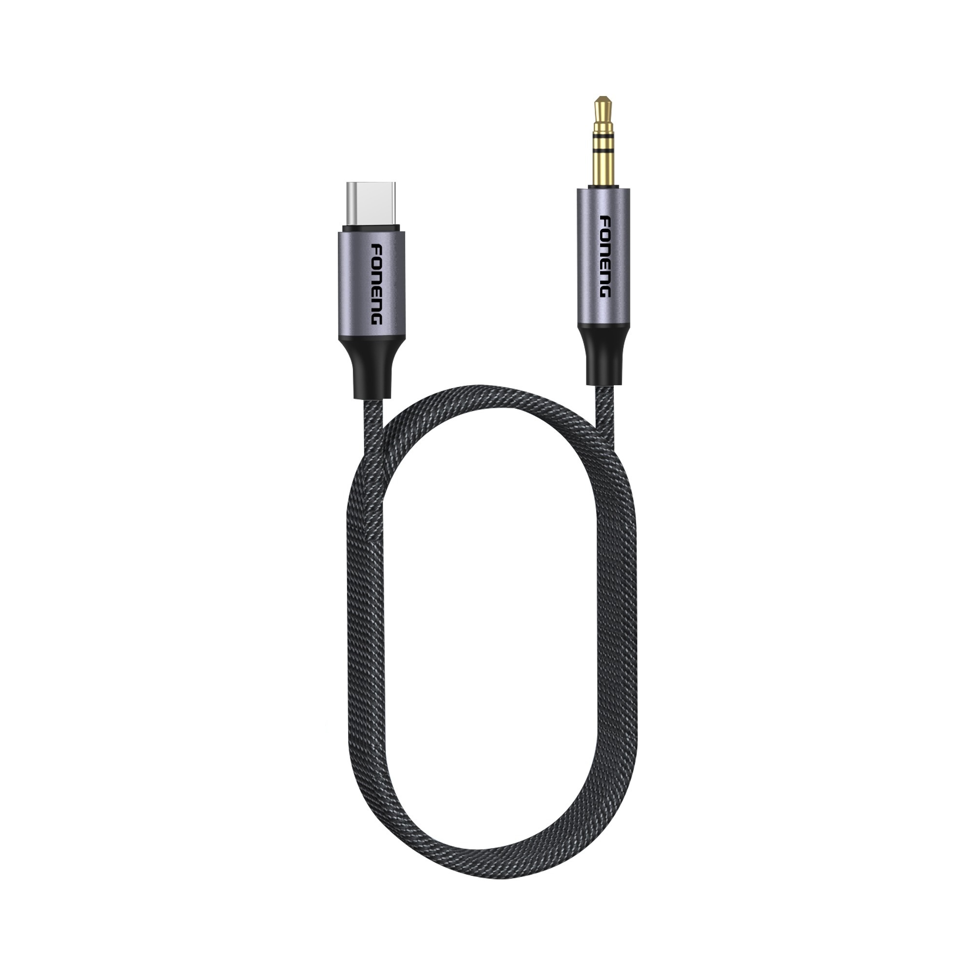 Foneng BM31 Metal Type C To 3.5mm AUX Audio Cable - Black