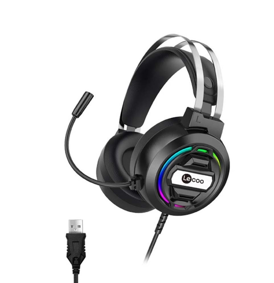 LECOO HT401 Wired USB Gaming Headset RGB LED And Mic