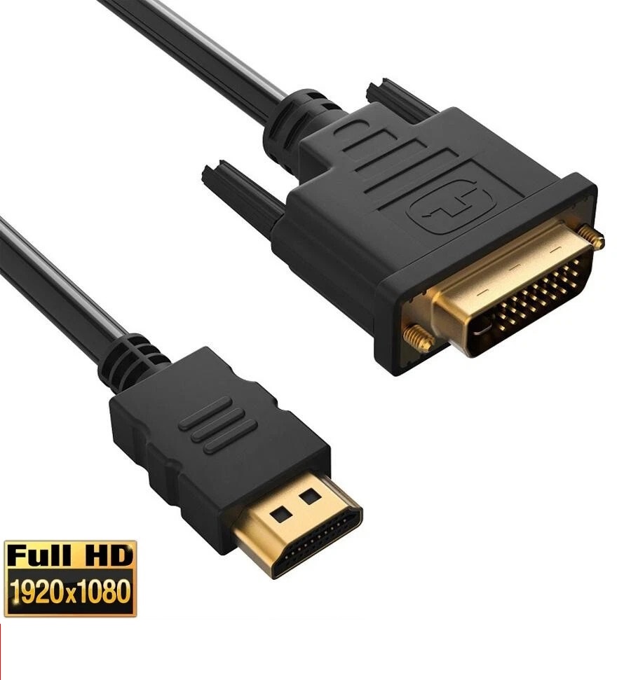 HDMI To DVI Cable 24-PinFull HD 1080p 1.5 Meter Length - Black