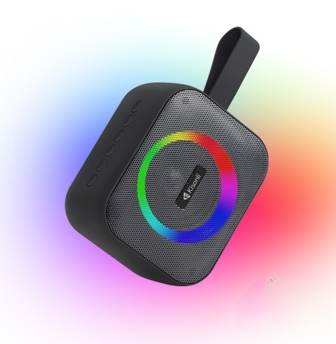 Kisonli S12 Bluetooth Speaker With RGB Light Portable Wireless Speaker AUX/TF Card/U Disk/USB - Black