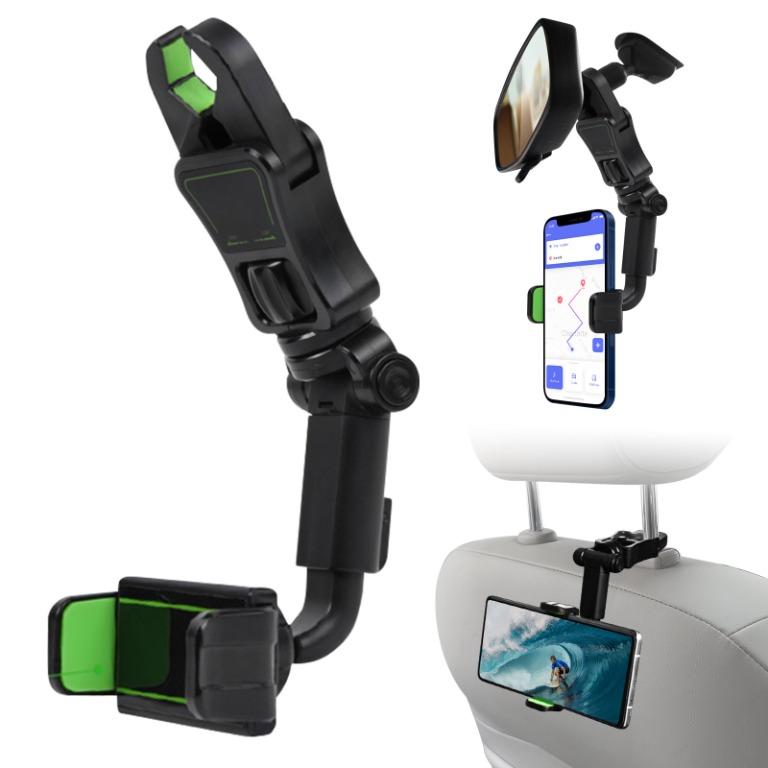 Universal Car Rearview 360° Rotating Mobile Phone Holder Mount - Multicolor