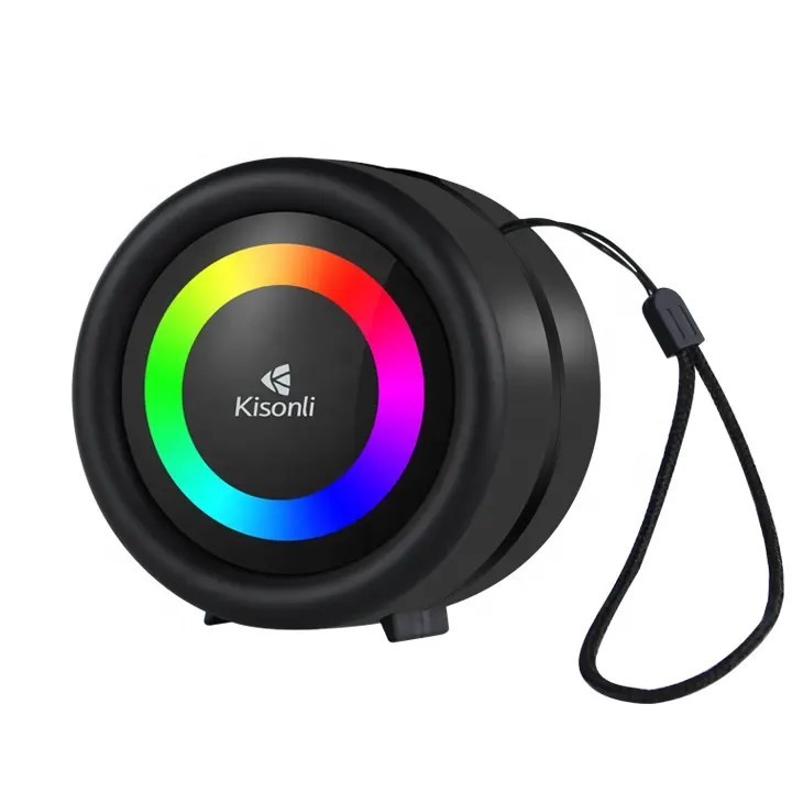 Kisonli S16 Bluetooth Speaker With LED Lights - Black