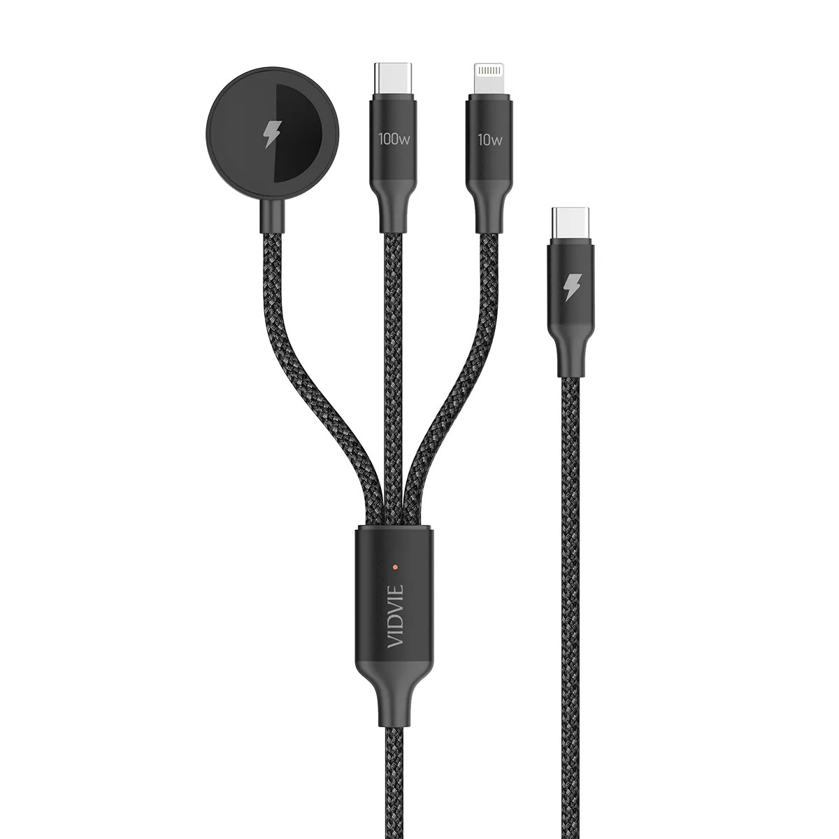 Vidvie CB4026 Multifunctional 3 In 1 Data Cable - Black