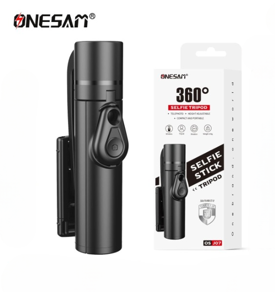 Onesam OS J07 Retractable Bluetooth Selfie Stick & Stable Tripod With Wireless Remote - Black
