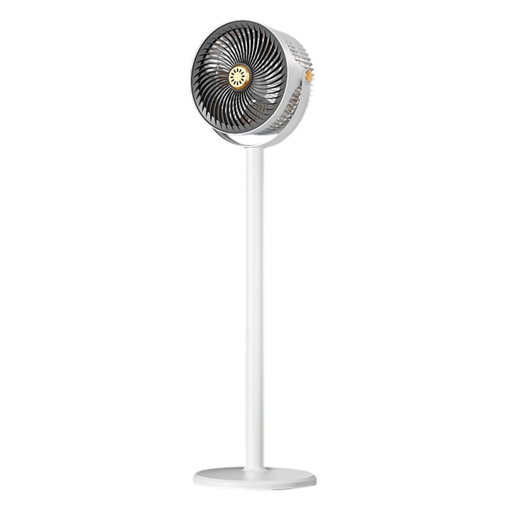 Rechargeable Desk Floor Standing Fan Adjustable Height 5-Speed Large Airflow - White