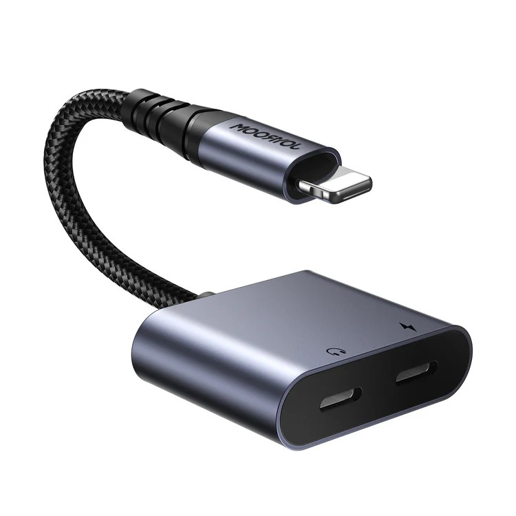 Joyroom SY L02 Audio Transfer Series 2 In 1 Audio Adapter Lightning To Dual Lightning - Black