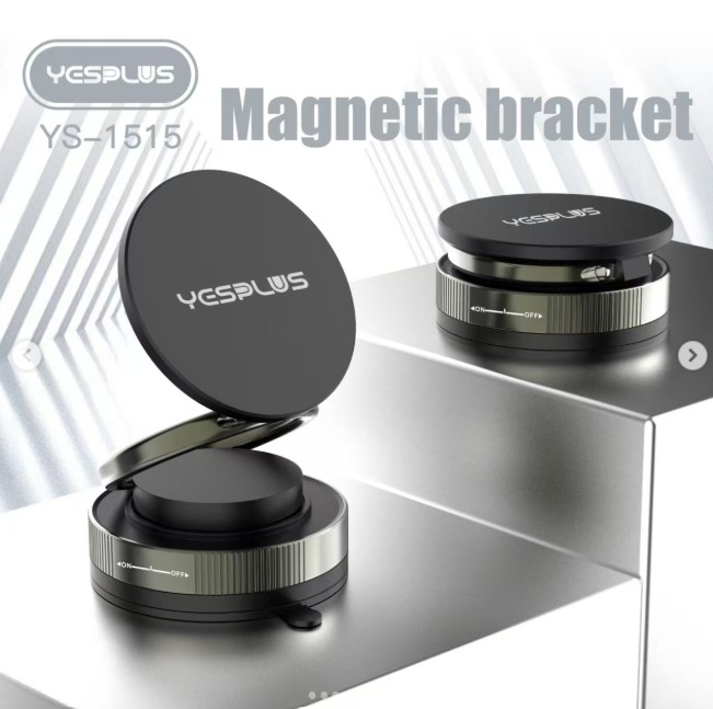 Yesplus YS-1515 Magnetic Phone Mount with N58 Magnet & Vacuum Suction Base - Black