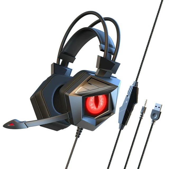SY G15 Cool Breathing Light 3.5mm Wired Gaming Headphone - Black