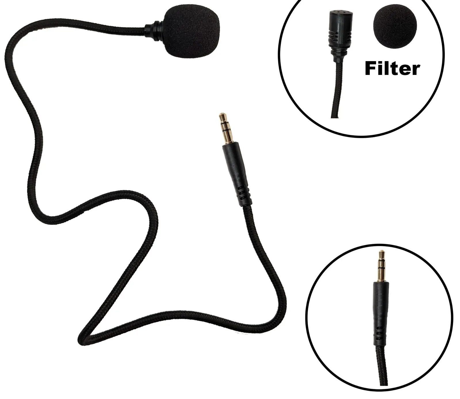 3.5mm Stereo Flexible Mic Audio External Microphone For GoPro - Black