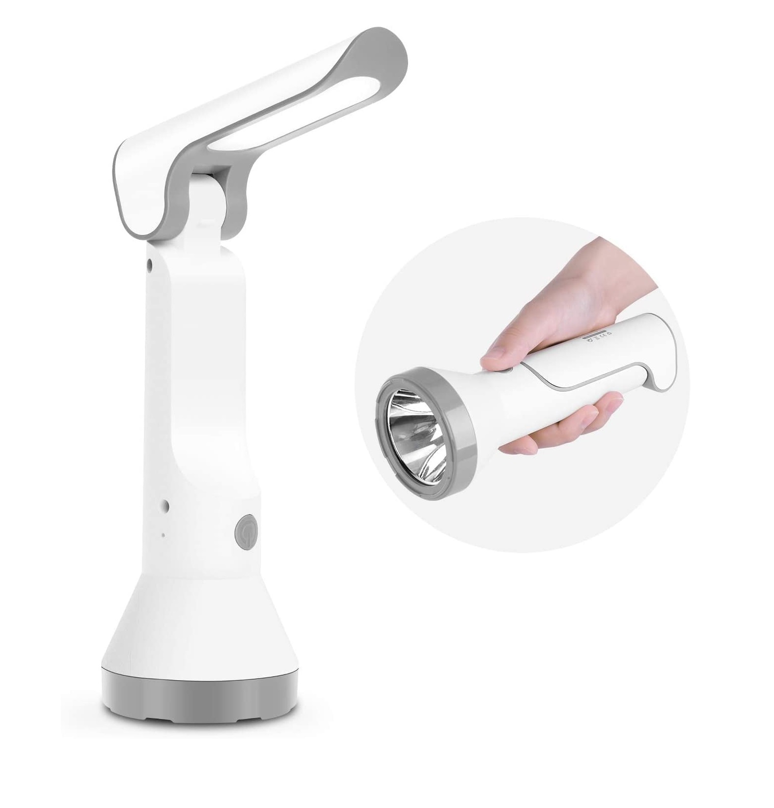 Syska Blaze X 2 In 1 Rechargeable Torch With Folding Lamp - White
