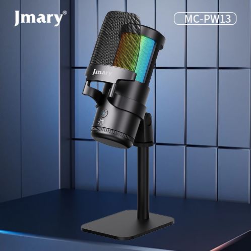 Jmary MC PW13 Wired Podcasting Gaming Streaming Desktop USB Microphone - Black