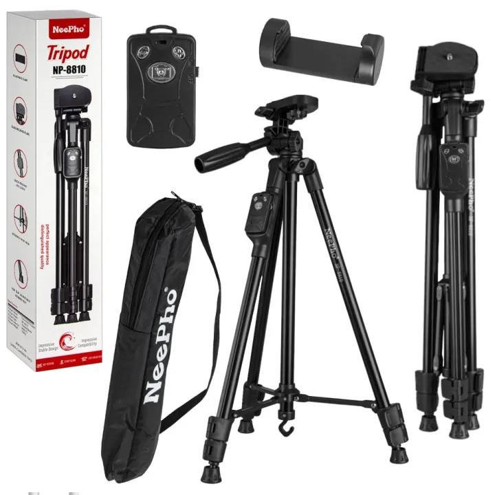 Neepho NP 8810 Camera Tripod High Grade Aluminum Frame With Remote - Black