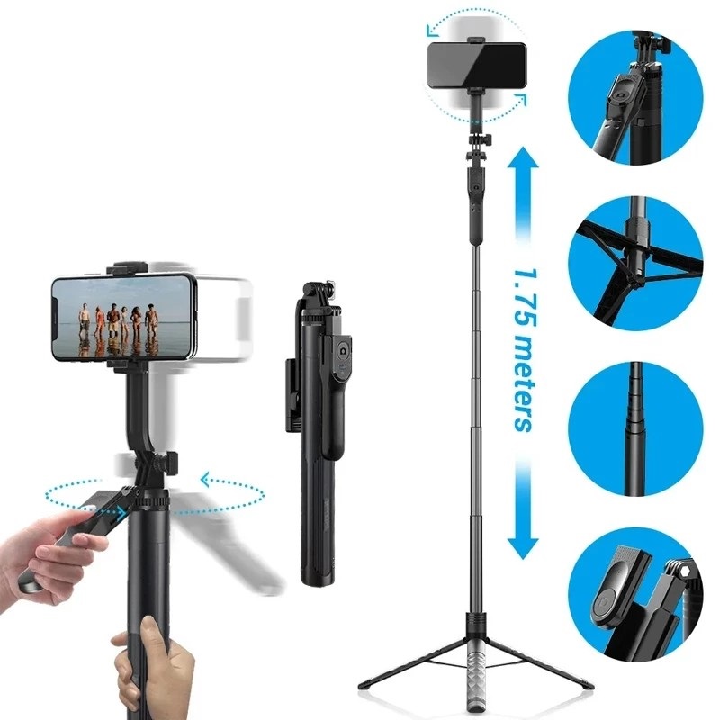 Neepho NP L2 Portable Selfie Stick Tripod - Black