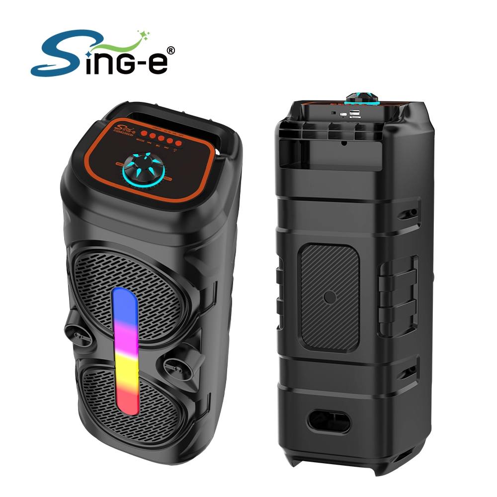 Sing-e ZQS6239XW 20W Portable Wireless Speaker Dith Dual 6.5″ Drivers & Wireless Microphone - Black