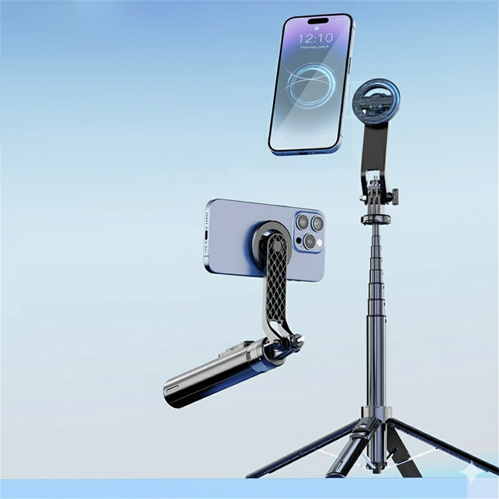 P135 Magnetic Selfie Stick Tripod 1.5 Meter - Black