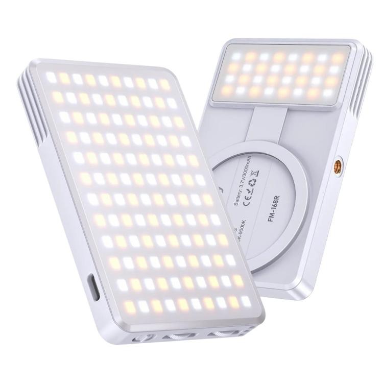 JMARY FM 168R Dual-Color Temperature Magnetic Phone Fill Light 160 LED Beads - White