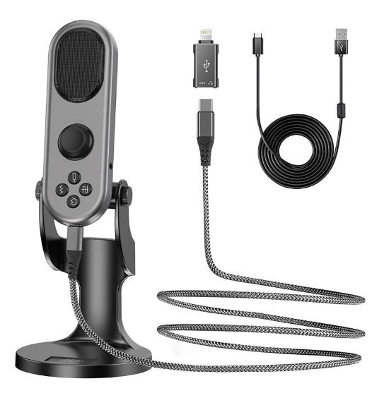 Jmary MC PW7 Professional USB Microphone With Noise Reduction - Black