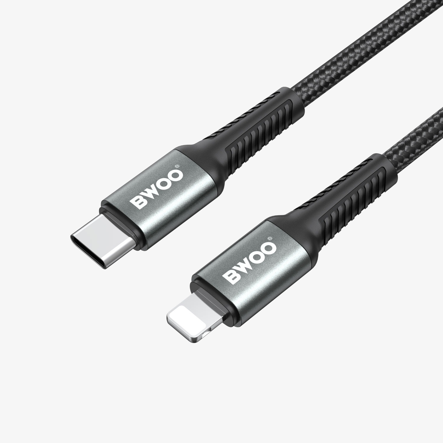 Bwoo X288C-L 3 Meter USB‑C To Lightning Fast Charging Cable PD 27W Nylon Braided - Black