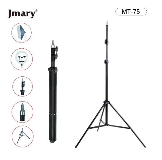 Jmary MT75 Light Tripod Stand For Softbox Ring Lights And Mobile Phones - Black