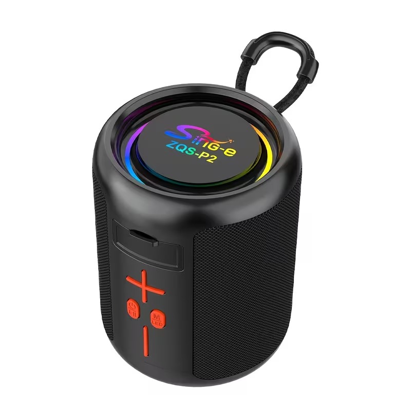 ZQS P2 Portable Bluetooth Speaker with TWS, FM Radio, USB & TF Card Support - Black