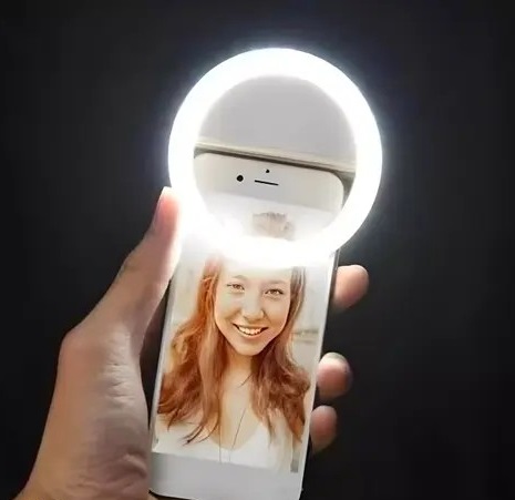 Universal Mini Ring Light For Mobile Phones - Black
