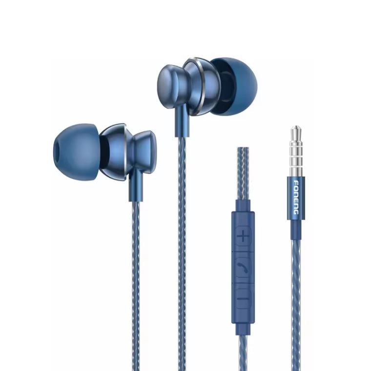 Foneng T67 In Ear Heavy Bass Wired 3.5mm Earphone - Blue 