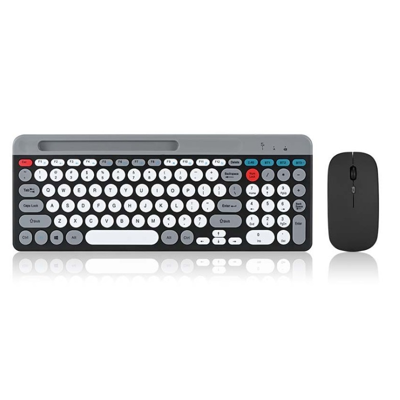 ZYG806 Wireless Multi-Device Bluetooth & 2.4G Dual-Mode Keyboard And Mouse Set - Grey