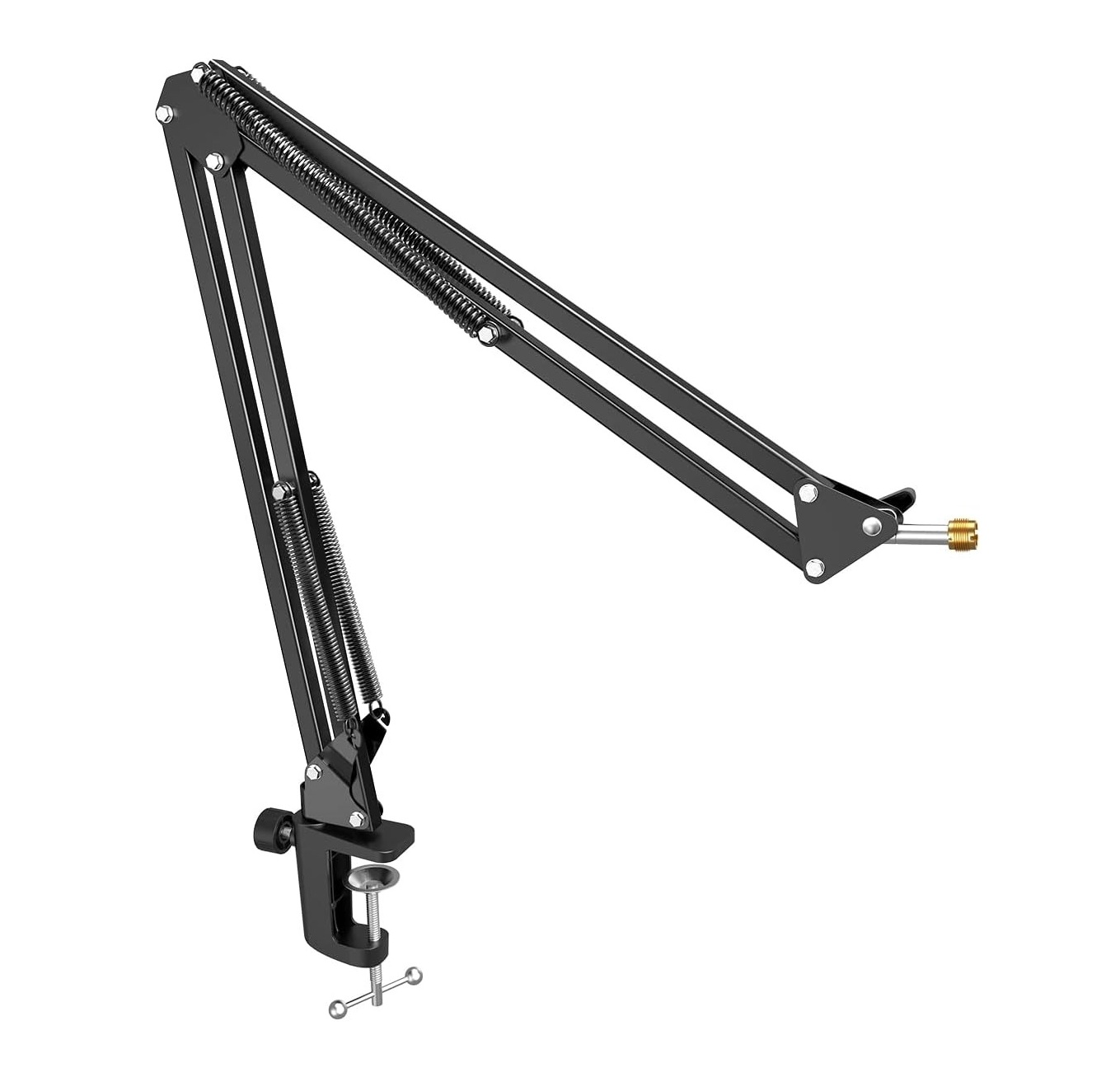 Fifine CS1 Suspension Boom Scissor Mic Stand With Heavy Duty Clamp, 3/8″ To 5/8″ Adapter - Black 
