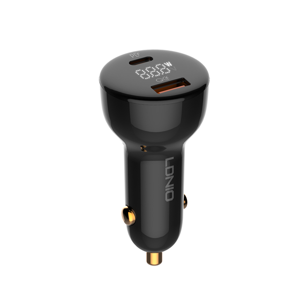 Ldnio C101 100W Dual USB Super Fast Car Charger - Black