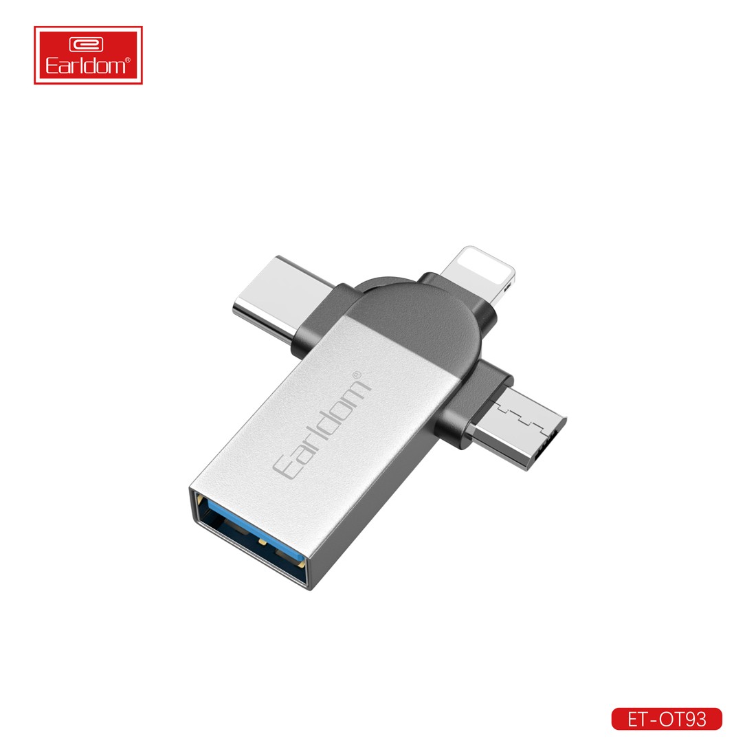 Earldom OT93 OTG + USB 3 In 1 Adapter - Blue Grey