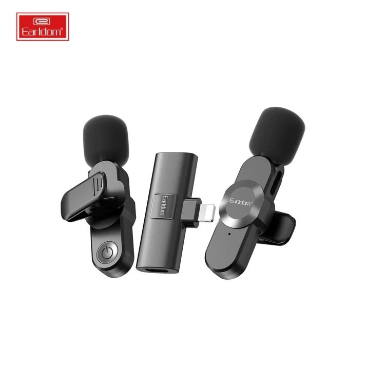 Earldom MC8L Lightning Wireless Double Microphone - Black