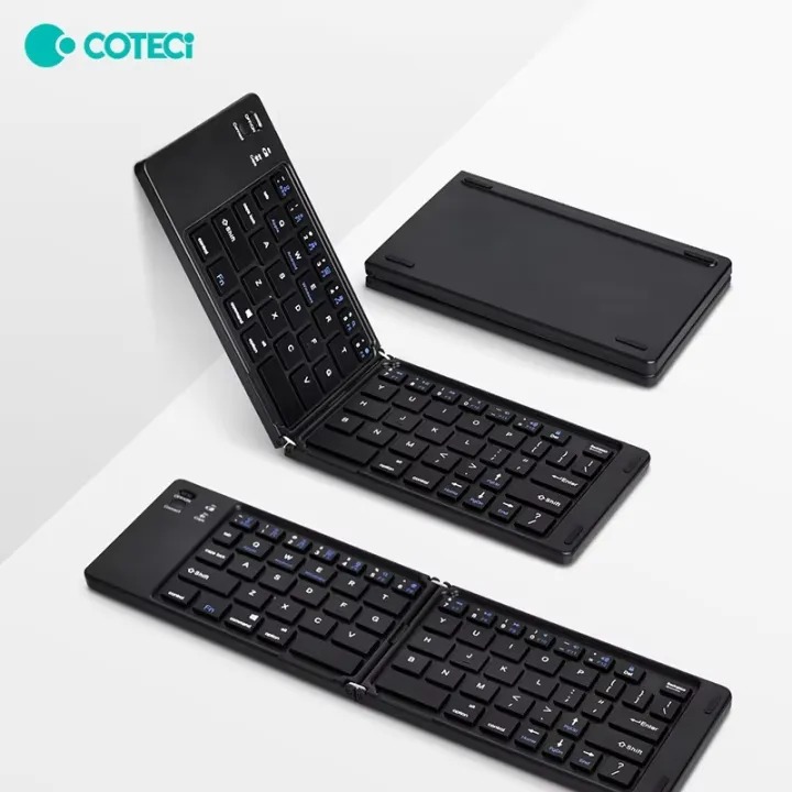 Coteci Folding Bluetooth Keyboard Wireless Silent Portable And Universal - Black