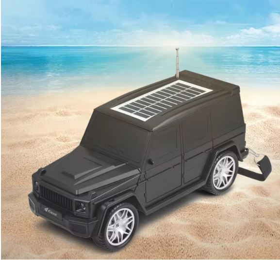 Kisonli B2 Portable Cool Car Solar Charging Bluetooth Speaker With Flashlight - Black