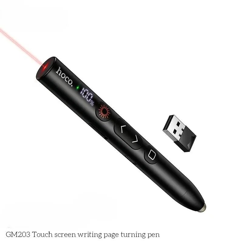 GM203 2-in-1 Laser Pointer and Touch Pen Presenter Remote - Black